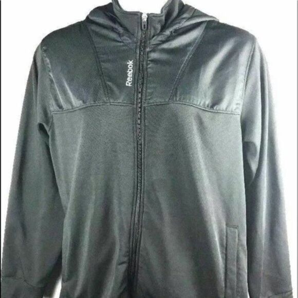 Reebok Jacket Black Hood Insulated Fleece size L Y - Picture 3 of 14